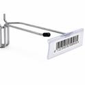 6 Inch Heavy Duty Chrome Single Prong Pegboard Hook with Overhead Arm for Price Holder