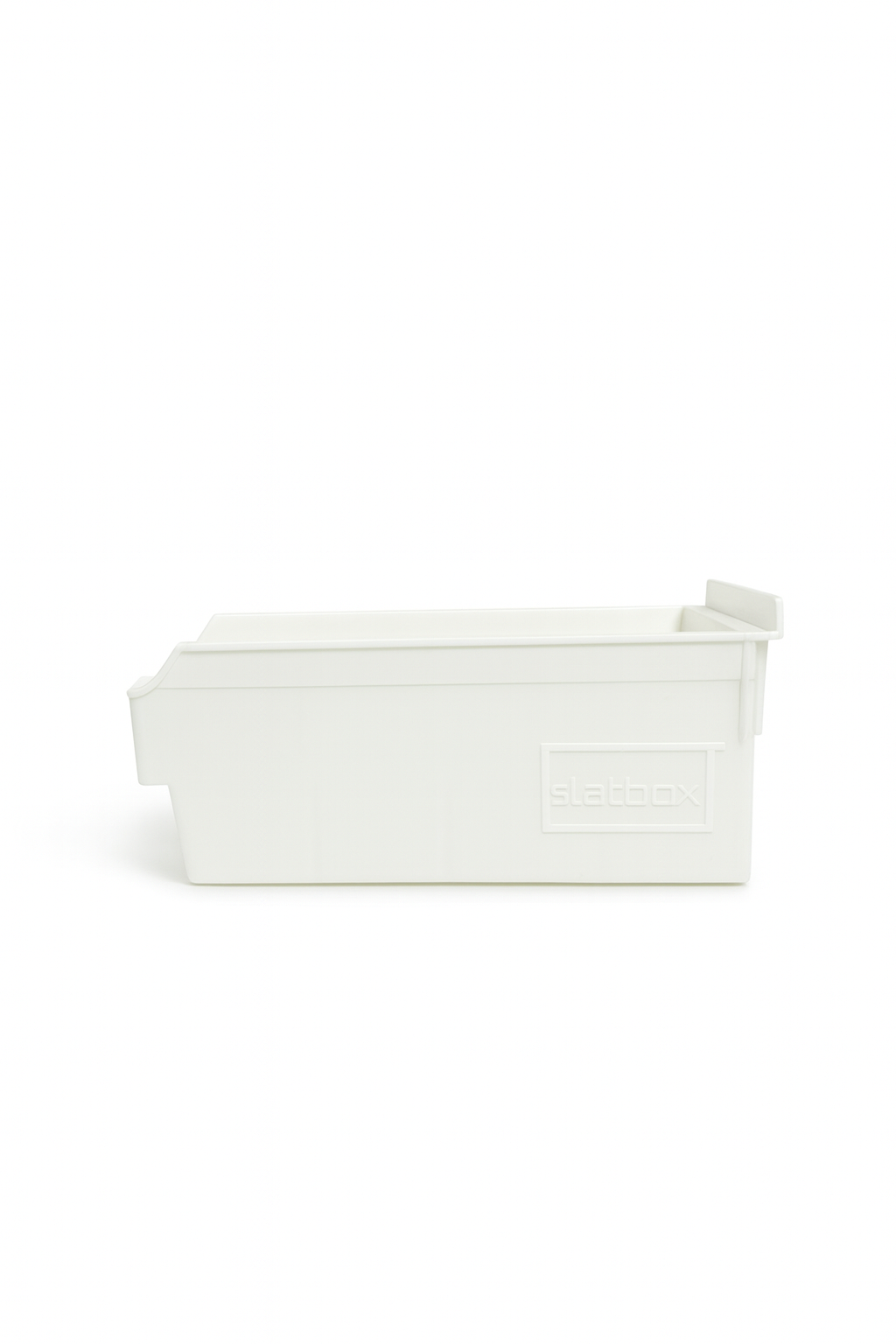Long Slatbox Shelfbox Storage Bin – Heavy Duty Slatwall Display Box for Shop