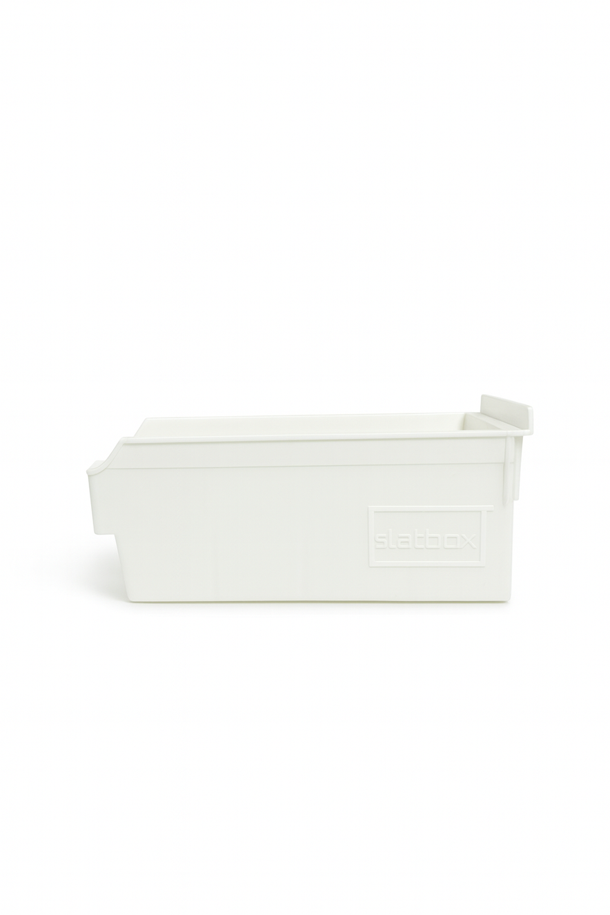 Long Slatbox Shelfbox Storage Bin – Heavy Duty Slatwall Display Box for Shop