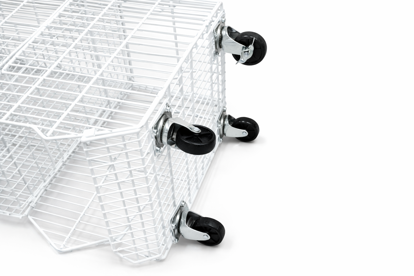 Pallet Of 100cm Stackable Baskets Black/White/Chrome Colour
