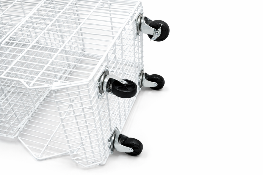 Pallet Of 100cm Stackable Baskets Black/White/Chrome Colour