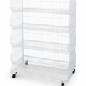 Pallet Of 100cm Stackable Baskets Black/White/Chrome Colour