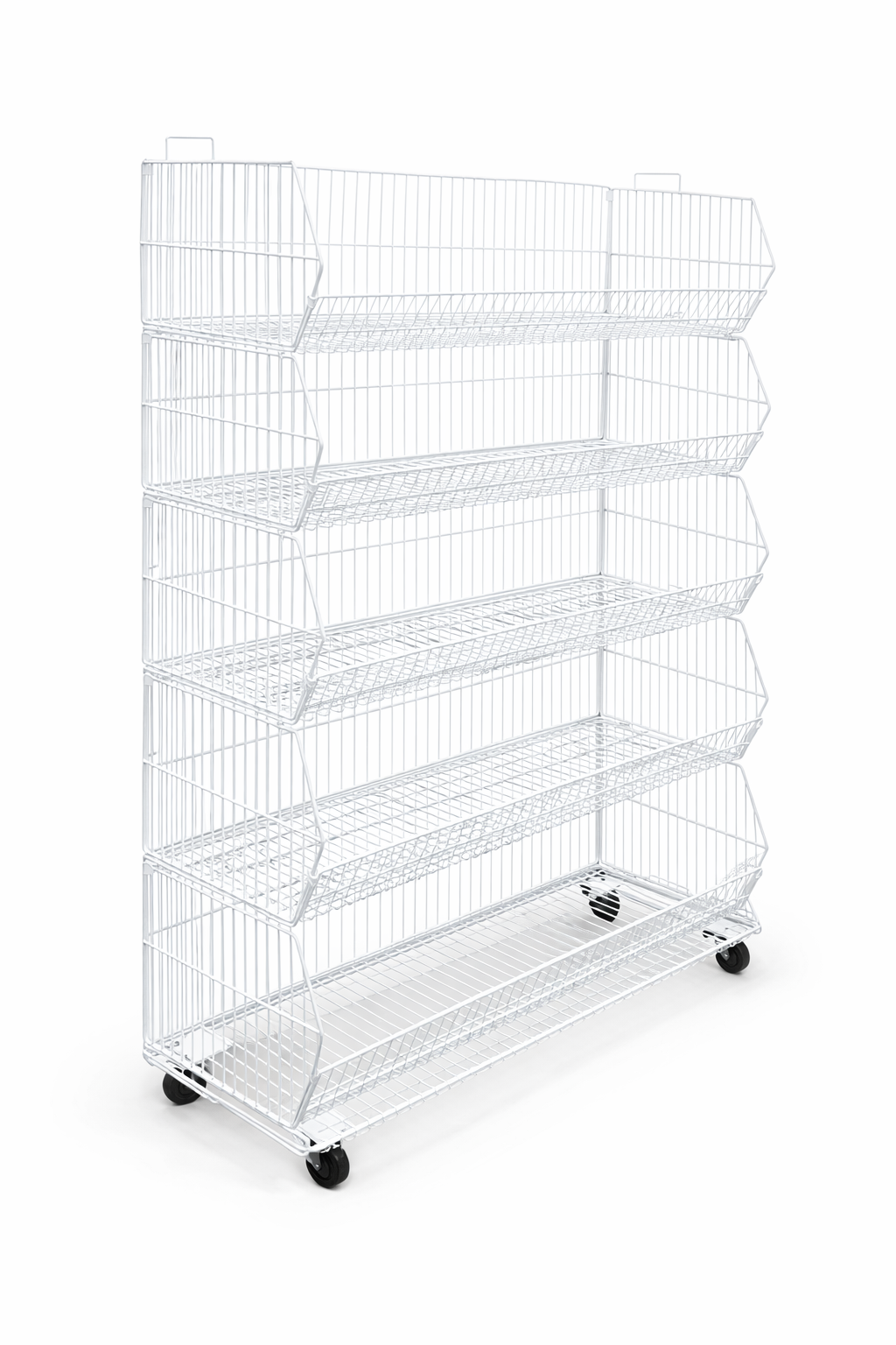Pallet Of 100cm Stackable Baskets Black/White/Chrome Colour