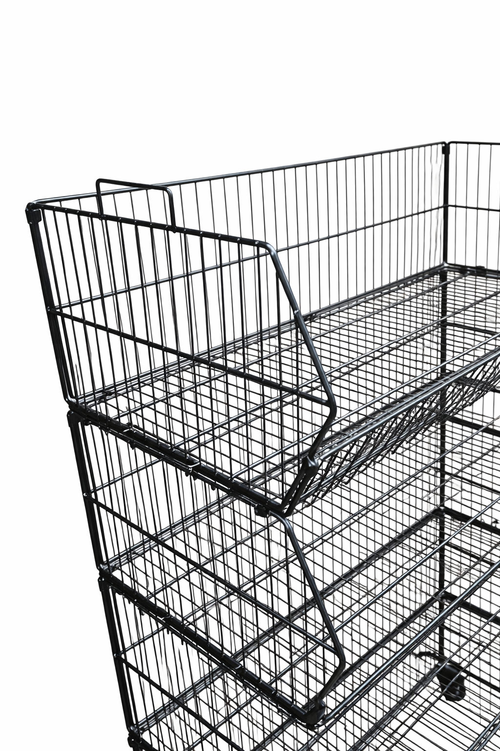 Pallet Of 100cm Stackable Baskets Black/White/Chrome Colour