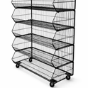 Pallet Of 100cm Stackable Baskets Black/White/Chrome Colour
