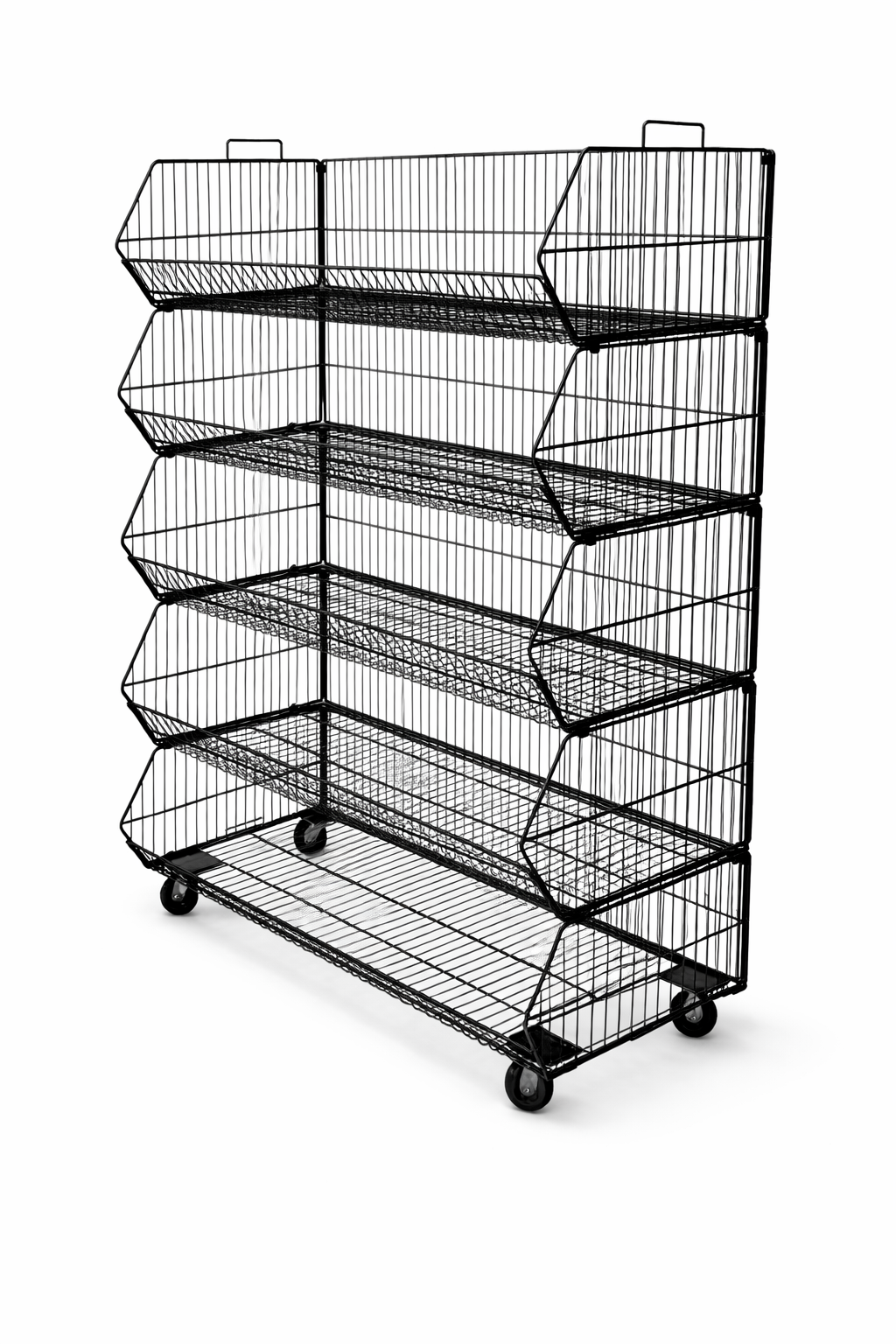 Pallet Of 100cm Stackable Baskets Black/White/Chrome Colour