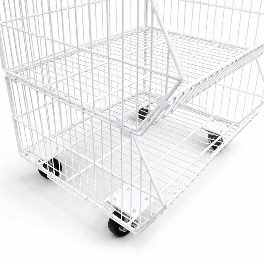 Pallet Of 100cm Stackable Baskets Black/White/Chrome Colour