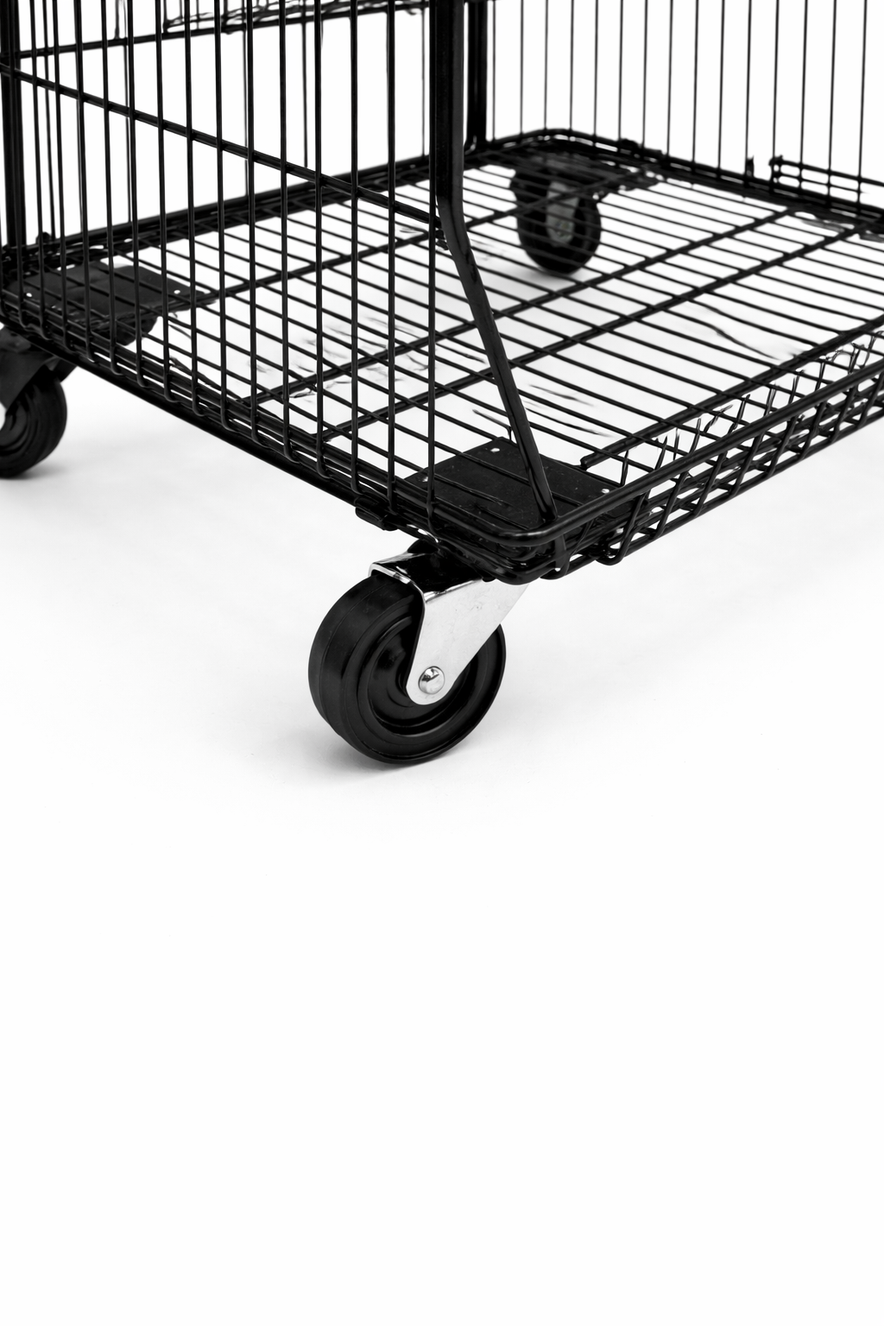 Pallet Of 100cm Stackable Baskets Black/White/Chrome Colour