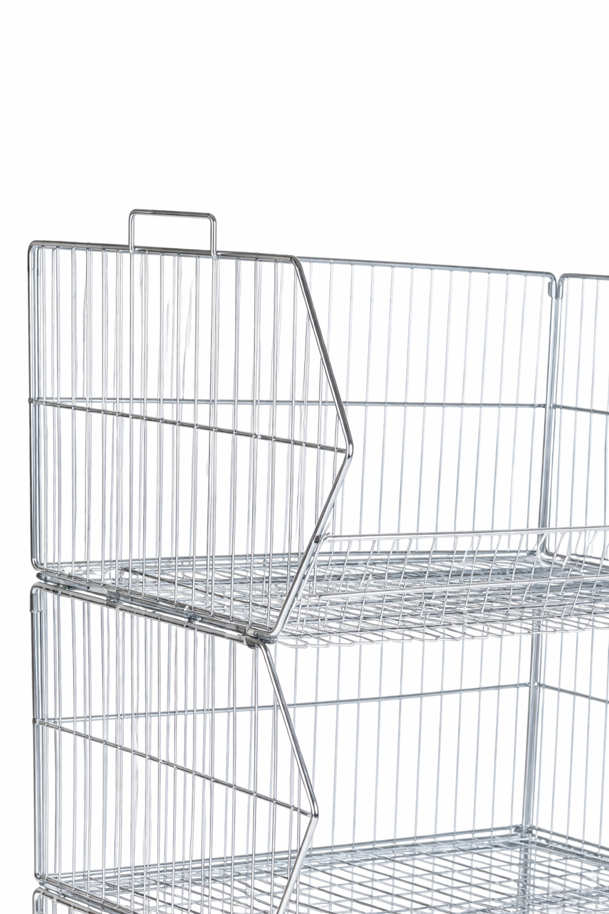 5 Tier Stackable Zinc Display Baskets – 100cm Retail Storage & Merchandising Stand