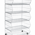 5 Tier Stackable Zinc Display Baskets – 100cm Retail Storage & Merchandising Stand