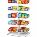 White 5-Tier Double-Sided Wire Basket Display Stand