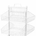 White 5-Tier Double-Sided Wire Basket Display Stand