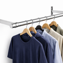 32mm Wall Mounted Clothes Rail Chrome Garment Hanging Bar
