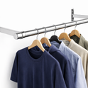25mm Wall Mounted Clothes Rail Chrome Garment Hanging Bar