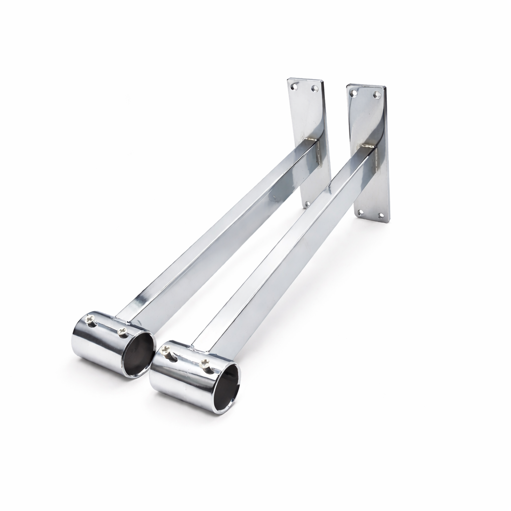 32mm Wall Mounted Clothes Rail Chrome Garment Hanging Bar