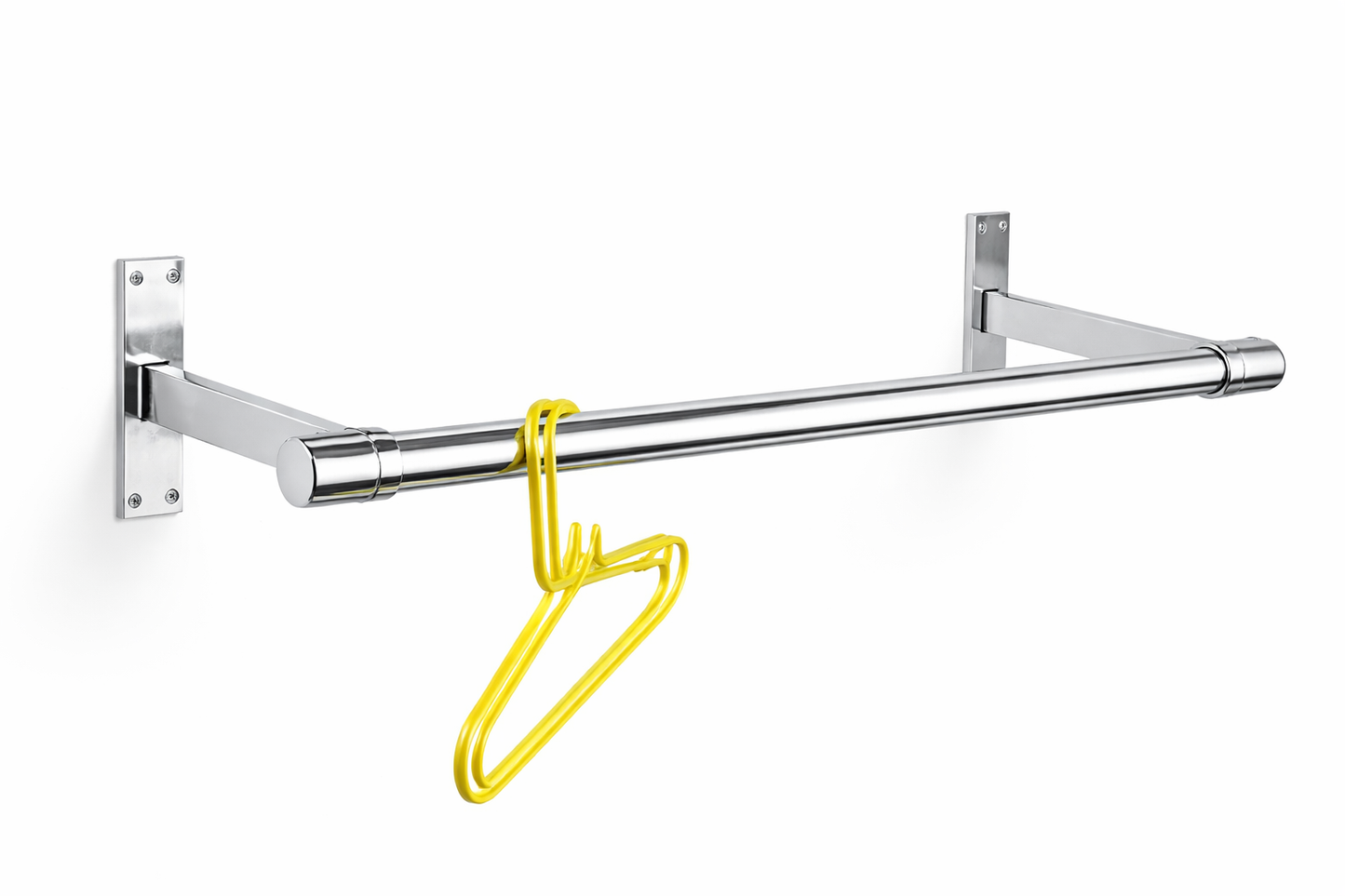25mm Wall Mounted Clothes Rail Chrome Garment Hanging Bar