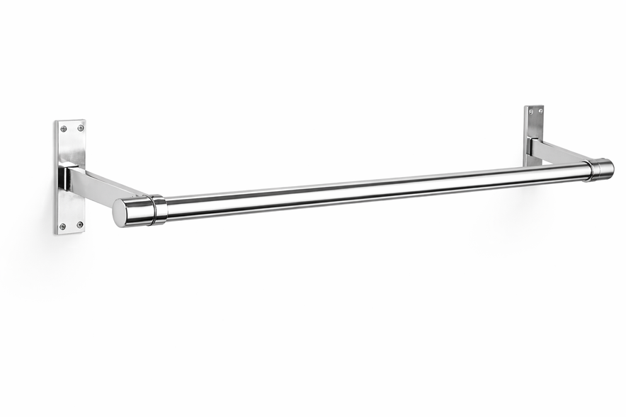 25mm Wall Mounted Clothes Rail Chrome Garment Hanging Bar