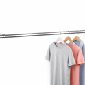 25mm Wall Mounted Clothes Rail Chrome Garment Hanging Bar