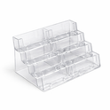 8-Pocket 4-Tier Landscape Business Card Holder for Efficient Desktop Display and Organization
