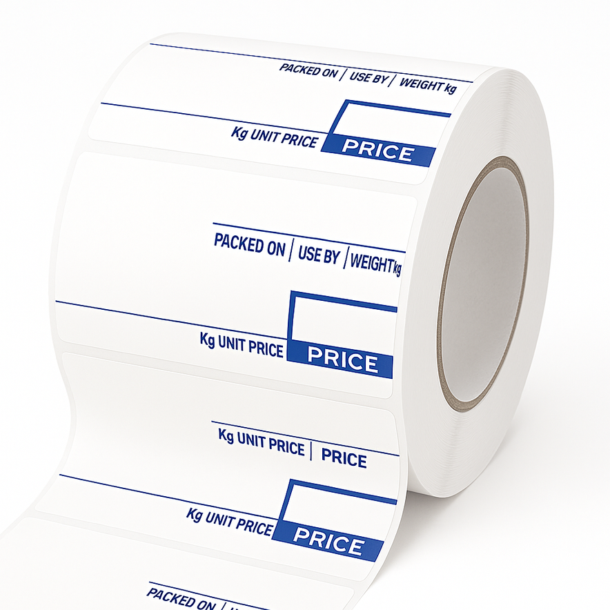 58 × 60 mm CAS‑Compatible Scale Label Rolls – 500 Labels per Roll