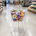 White Round Dump Bin Basket 55cm | Retail Display Basket