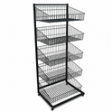 Black 5-Tier Single-Sided Wire Basket Display Stand – 65cm