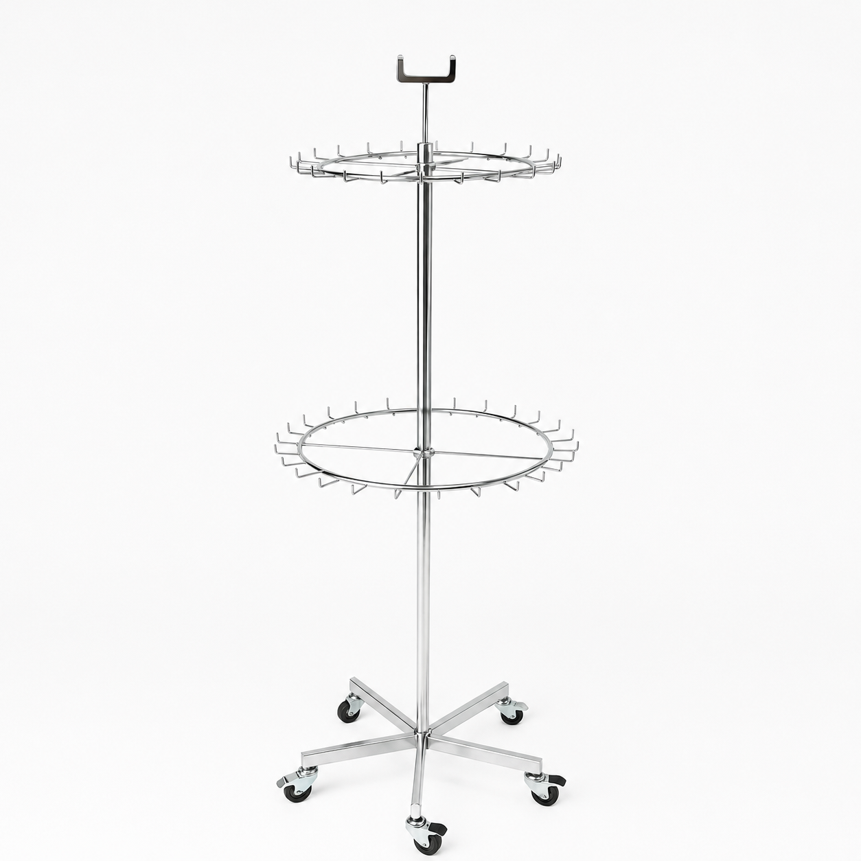 Chrome Two Tier Tie And Belt Rail With Wheels