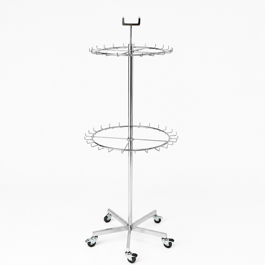Chrome Two Tier Tie And Belt Rail With Wheels