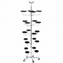 5-Tier Chrome Millinery Hat Display Stand on Wheels