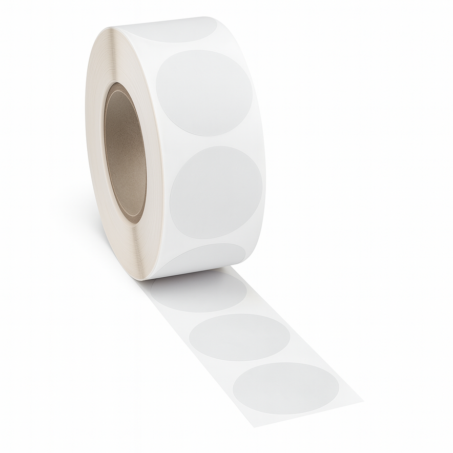 Clear Round Stickers – Tamper-Proof, (25 mm) Self-Adhesive 1000 stickers
