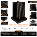 Black 4-Way Slatwall Gondola Display Stand with Aluminium Inserts