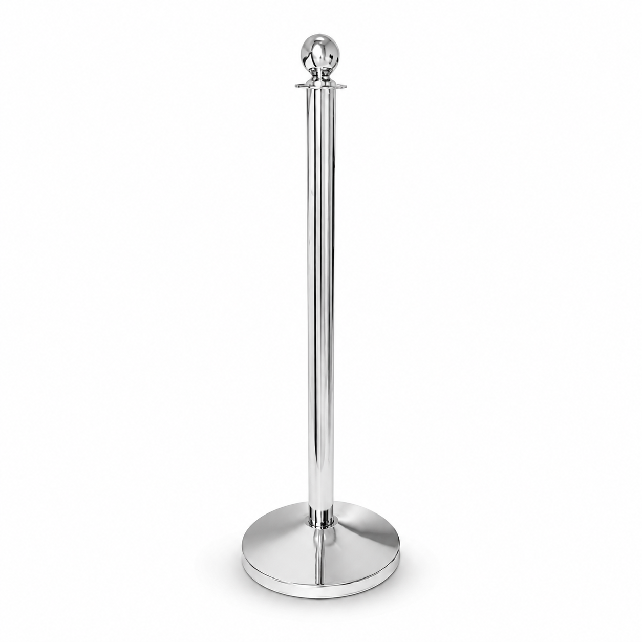 Premium Chrome Stainless Steel Queue Barrier Posts – Polished Crowd Control Stanchions