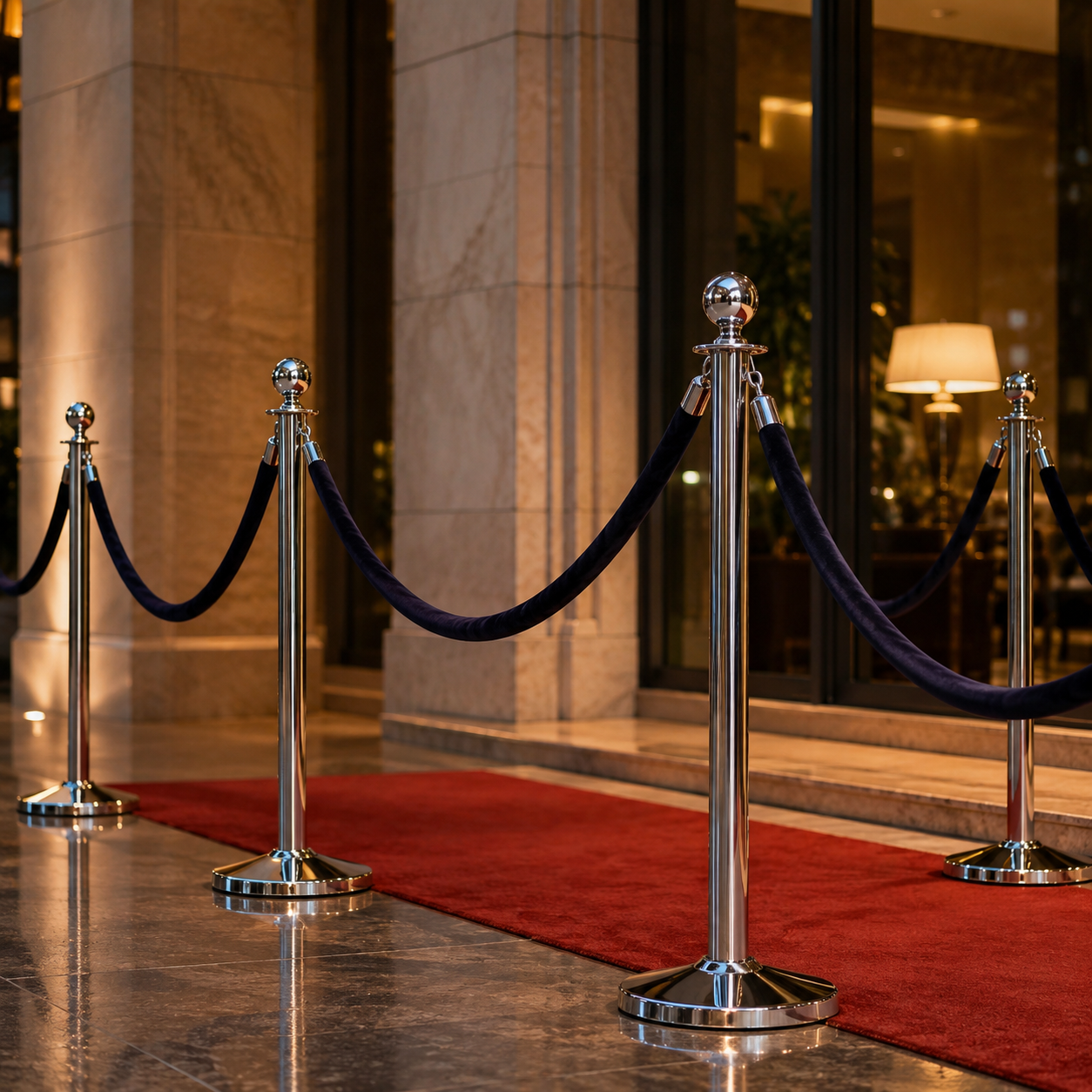 Premium Chrome Stainless Steel Queue Barrier Posts – Polished Crowd Control Stanchions