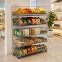 5 Tier Stackable Zinc Display Baskets – 100cm Retail Storage & Merchandising Stand