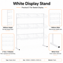 3 Tier Display Stand – 9 Basket Unit Stand White Shop Display for Bread, Snacks, Clothes or Toys
