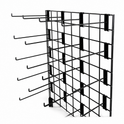 4ft Black Grid Mesh Panel Display Stand with T-Leg & 28 x 12" Single Prong Hooks