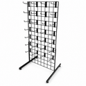 4ft Black Grid Mesh Panel Display Stand with T-Leg & 28 x 6" Single Prong Hooks
