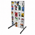 4ft Black Grid Mesh Panel Display Stand with T-Leg & 28 x 2" Single Prong Hooks