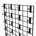 4ft Black Grid Mesh Panel Display Stand with T-Leg & 28 x 2" Single Prong Hooks