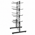 4ft Black Grid Mesh Panel Display Stand with T-Leg & 20 x 6" Euro Hooks
