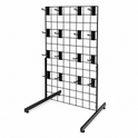 4ft Black Grid Mesh Panel Display Stand with T-Leg & 20 x 4" Euro Hooks
