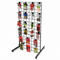 4ft Black Grid Mesh Panel Display Stand with T-Leg & 20 x 4" Euro Hooks
