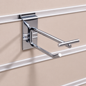 Heavy Duty Chrome Slatwall Single Prong Hook with Overhead Price Arm