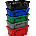 21L Plastic Shopping Basket with Handles – Heavy Duty Shopping Basket for Retail Stores