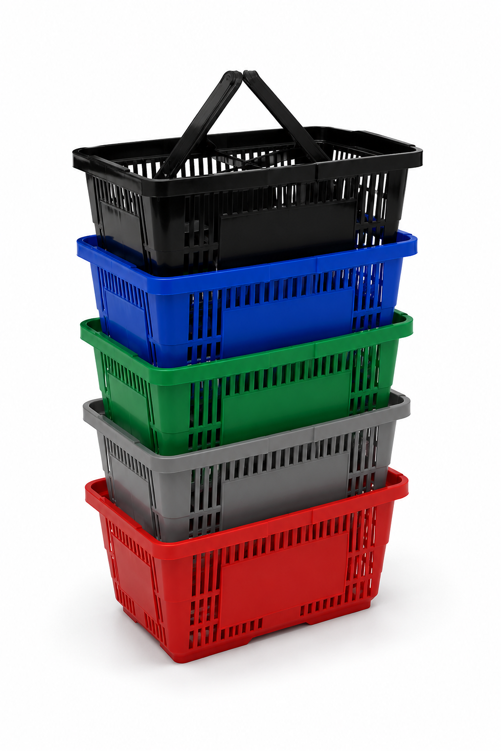 21L Plastic Shopping Basket with Handles – Heavy Duty Shopping Basket for Retail Stores