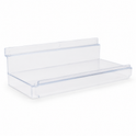Clear Acrylic Slatwall Shelf with Lip – 10x25cm Retail Display Shelf