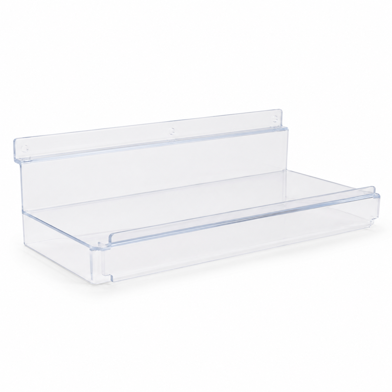 Clear Acrylic Slatwall Shelf with Lip – 10x25cm Retail Display Shelf