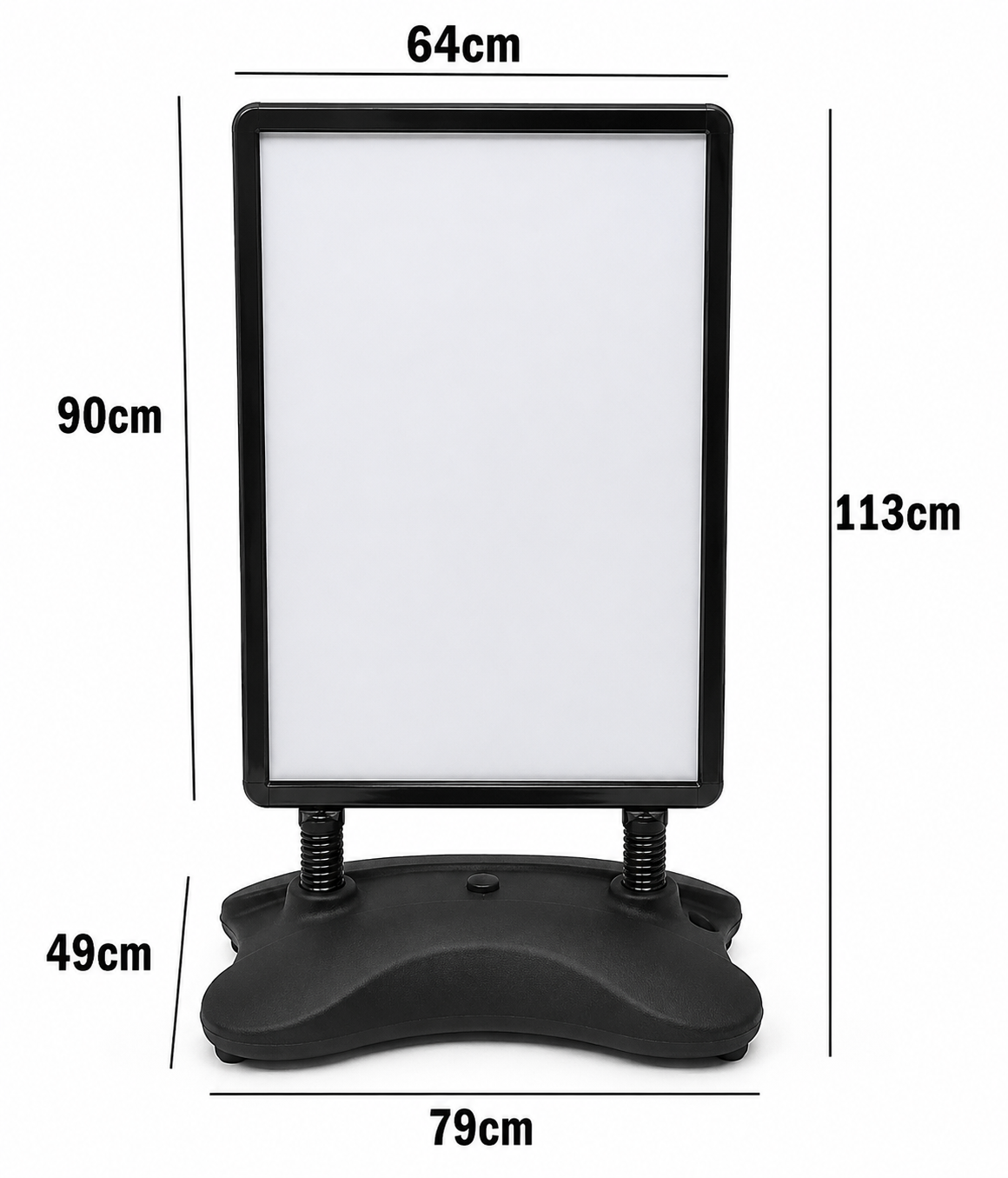 A1 & A2 Black Waterbase Pavement Sign – Outdoor Poster Stand
