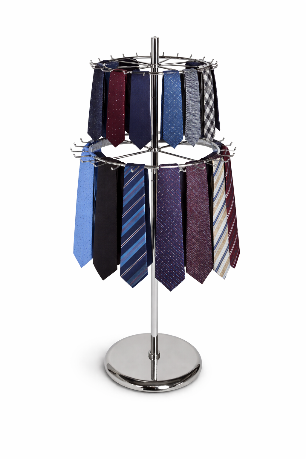 Chrome 2-Tier Stand Tie And Belt Rail