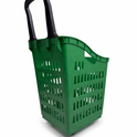 68L Shopping Basket with Wheels & Extendable Handle Plastic Rolling Retail Basket 5 Colours